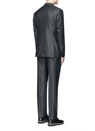 Back View - Click To Enlarge - ARMANI COLLEZIONI - 'G-line' stripe wool-silk suit