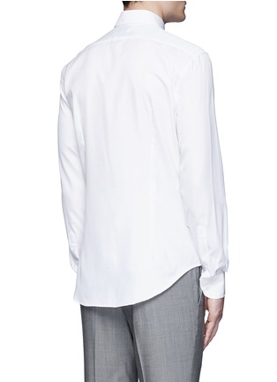 Back View - Click To Enlarge - ARMANI COLLEZIONI - Slim fit cotton-silk tuxedo shirt
