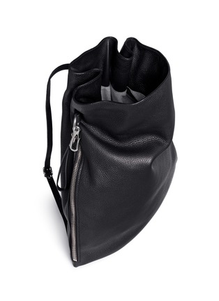 Detail View - Click To Enlarge - ALEXANDER WANG - 'Attica' chain leather gymsack backpack