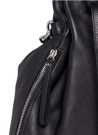 Detail View - Click To Enlarge - ALEXANDER WANG - 'Attica' chain leather gymsack backpack