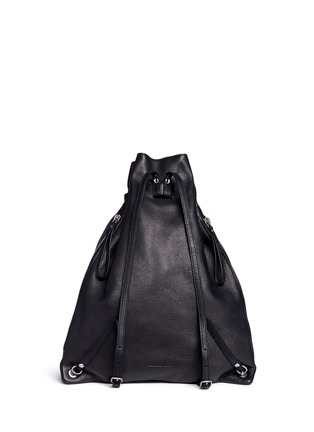 Back View - Click To Enlarge - ALEXANDER WANG - 'Attica' chain leather gymsack backpack