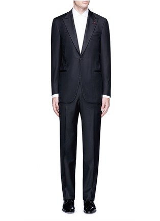 Main View - Click To Enlarge - ISAIA - 'Gregory' aquaspider wool tuxedo suit