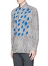 Front View - Click To Enlarge - PAUL SMITH - Paint print stripe cotton-modal-cashmere shirt