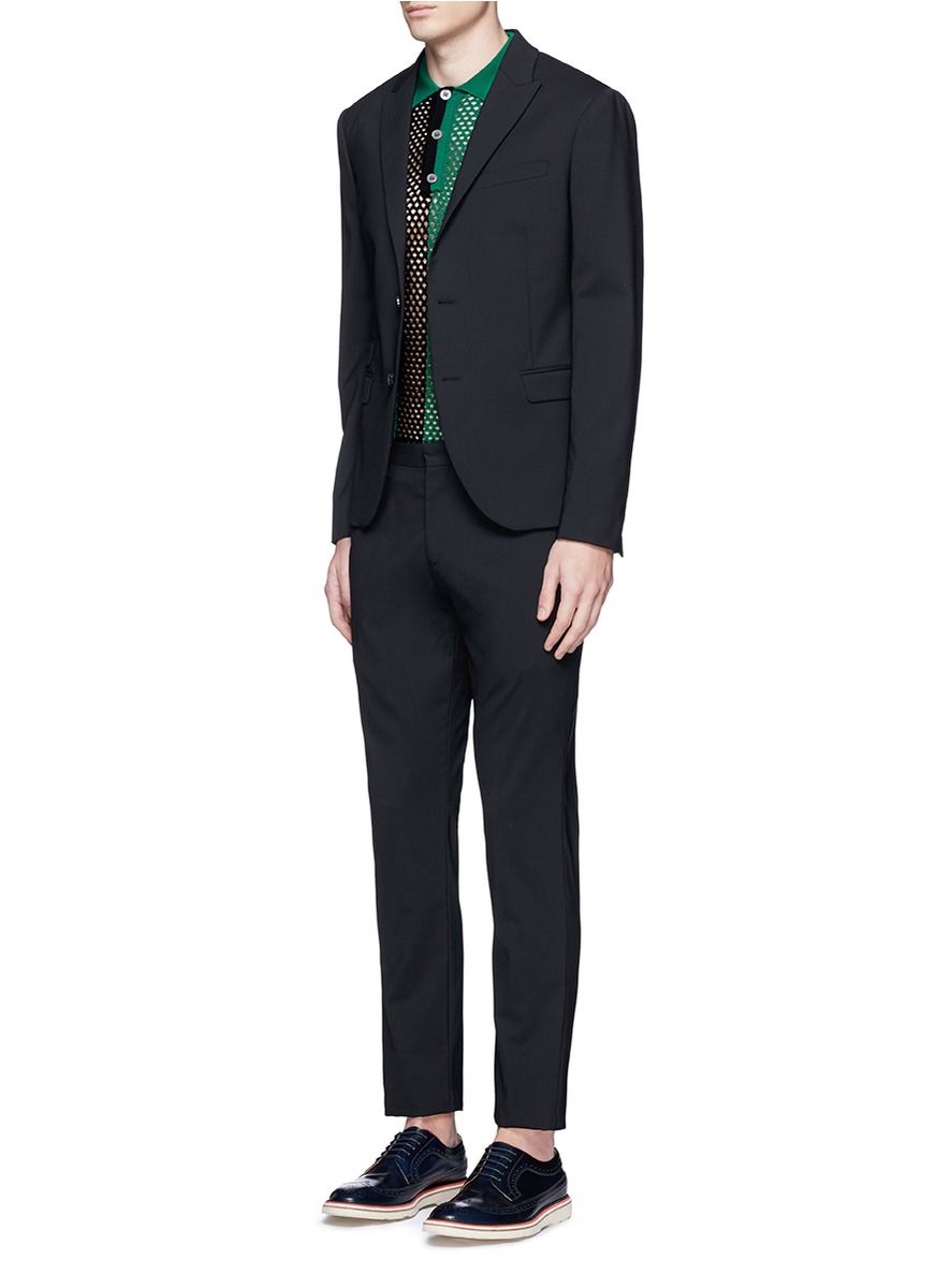 PAUL SMITH Stripe Open Knit Polo Shirt