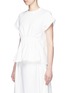Front View - Click To Enlarge - T BY ALEXANDER WANG - Shirred waist French terry peplum muscle top
