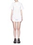 Detail View - Click To Enlarge - T BY ALEXANDER WANG - Cotton poplin tie front rompers