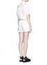 Back View - Click To Enlarge - T BY ALEXANDER WANG - Cotton poplin tie front rompers