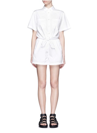 Main View - Click To Enlarge - T BY ALEXANDER WANG - Cotton poplin tie front rompers