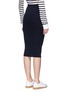 Back View - Click To Enlarge - T BY ALEXANDER WANG - Contrast rib knit midi skirt