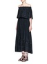 Front View - Click To Enlarge - TIBI - 'Carmen' embroidery cotton-silk off-shoulder maxi dress