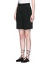 Front View - Click To Enlarge - TIBI - Wide leg silk morocain shorts