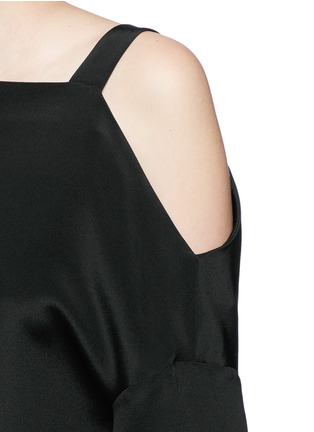 Detail View - Click To Enlarge - TIBI - Cold shoulder silk morocain tunic