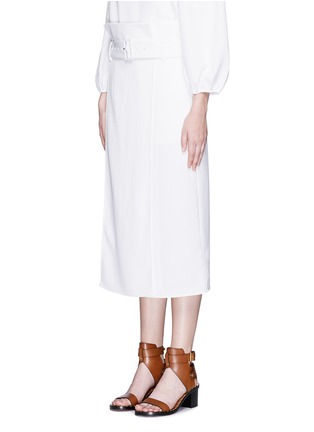 Front View - Click To Enlarge - TIBI - Belted drape paperbag skirt