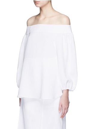 Front View - Click To Enlarge - TIBI - Blouson sleeve off-shoulder top