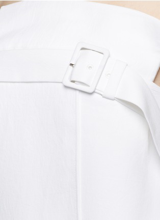 Detail View - Click To Enlarge - TIBI - Belted drape strapless trench top