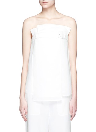 Main View - Click To Enlarge - TIBI - Belted drape strapless trench top