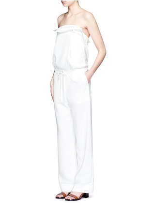 Figure View - Click To Enlarge - TIBI - Belted drape strapless trench top