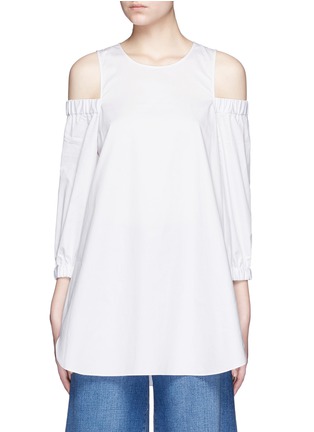 Main View - Click To Enlarge - TIBI - Cold shoulder poplin tunic