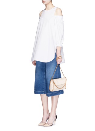Figure View - Click To Enlarge - TIBI - Cold shoulder poplin tunic