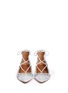 Front View - Click To Enlarge - AQUAZZURA - 'Christy' crystal fringe metallic suede lace-up flats