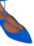 Detail View - Click To Enlarge - AQUAZZURA - 'Christy' lace-up suede flats