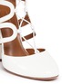 Detail View - Click To Enlarge - AQUAZZURA - 'Holli' caged patent leather pumps