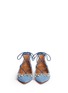 Front View - Click To Enlarge - AQUAZZURA - 'Christy' strass lace-up denim flats