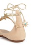 Detail View - Click To Enlarge - AQUAZZURA - x Poppy Delevingne 'Midnight' metallic star suede lace-up sandals