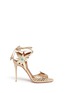 Main View - Click To Enlarge - AQUAZZURA - x Poppy Delevingne 'Midnight' metallic leather lace-up sandals