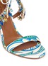 Detail View - Click To Enlarge - AQUAZZURA - 'Milla' crystal fringe floral print leather sandals
