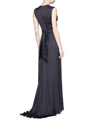 Back View - Click To Enlarge - CÉDRIC CHARLIER - Draped pleat wrap waist gown