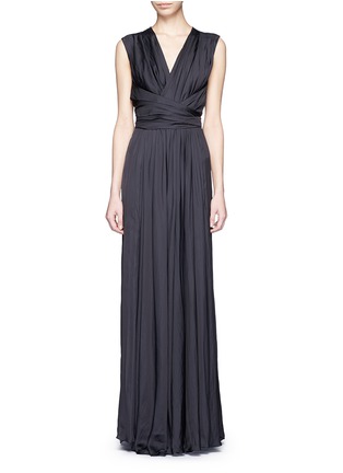 Main View - Click To Enlarge - CÉDRIC CHARLIER - Draped pleat wrap waist gown