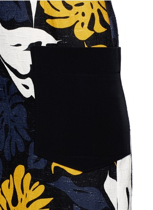 Detail View - Click To Enlarge - CÉDRIC CHARLIER - Tahitian palm leaf print bouclé cotton dress