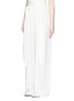 Front View - Click To Enlarge - CÉDRIC CHARLIER - Gathered waist crépon wide leg pants