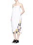 Figure View - Click To Enlarge - CÉDRIC CHARLIER - Gathered front cotton poplin strapless dress