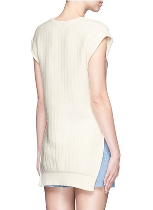 Back View - Click To Enlarge - CÉDRIC CHARLIER - Open side rope drawstring knit top