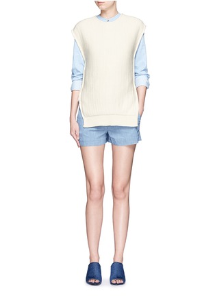 Figure View - Click To Enlarge - CÉDRIC CHARLIER - Open side rope drawstring knit top