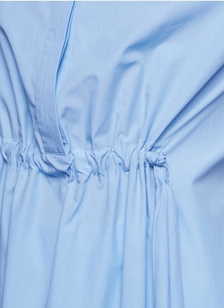 Detail View - Click To Enlarge - CÉDRIC CHARLIER - Gathered waist cotton poplin shirt dress