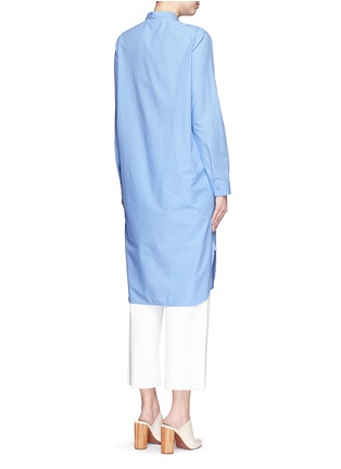 Back View - Click To Enlarge - CÉDRIC CHARLIER - Gathered waist cotton poplin shirt dress