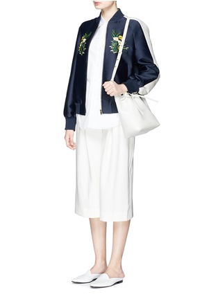 Figure View - Click To Enlarge - STELLA MCCARTNEY - 'Lorinda' floral embroidery cotton-silk bomber jacket