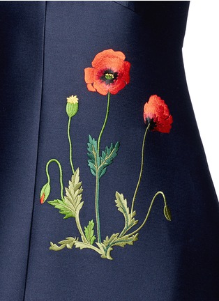 Detail View - Click To Enlarge - STELLA MCCARTNEY - Floral embroidery Duchesse satin flare dress