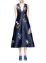 Main View - Click To Enlarge - STELLA MCCARTNEY - Floral embroidery Duchesse satin flare dress