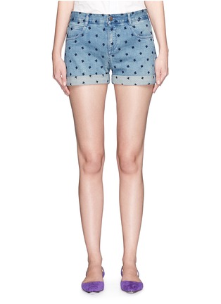 Detail View - Click To Enlarge - STELLA MCCARTNEY - Star embroidery denim shorts