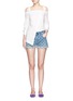 Figure View - Click To Enlarge - STELLA MCCARTNEY - Star embroidery denim shorts