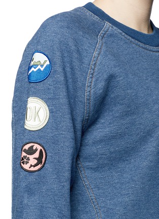 Detail View - Click To Enlarge - STELLA MCCARTNEY - Beaded embroidery denim effect cotton sweatshirt