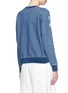 Back View - Click To Enlarge - STELLA MCCARTNEY - Beaded embroidery denim effect cotton sweatshirt
