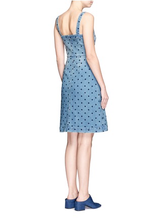 Back View - Click To Enlarge - STELLA MCCARTNEY - Star embroidery button front denim dress