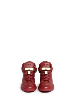Figure View - Click To Enlarge - BUSCEMI SHOES - '100MM' twist lock strap leather sneakers