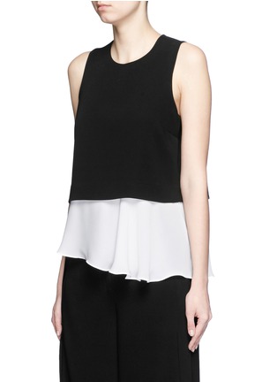 Front View - Click To Enlarge - ELIZABETH AND JAMES - 'Amelie' asymmetric silk hem sleeveless crepe top