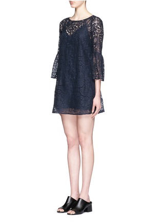Front View - Click To Enlarge - ELIZABETH AND JAMES - 'Glorietta' flare sleeve lace dress